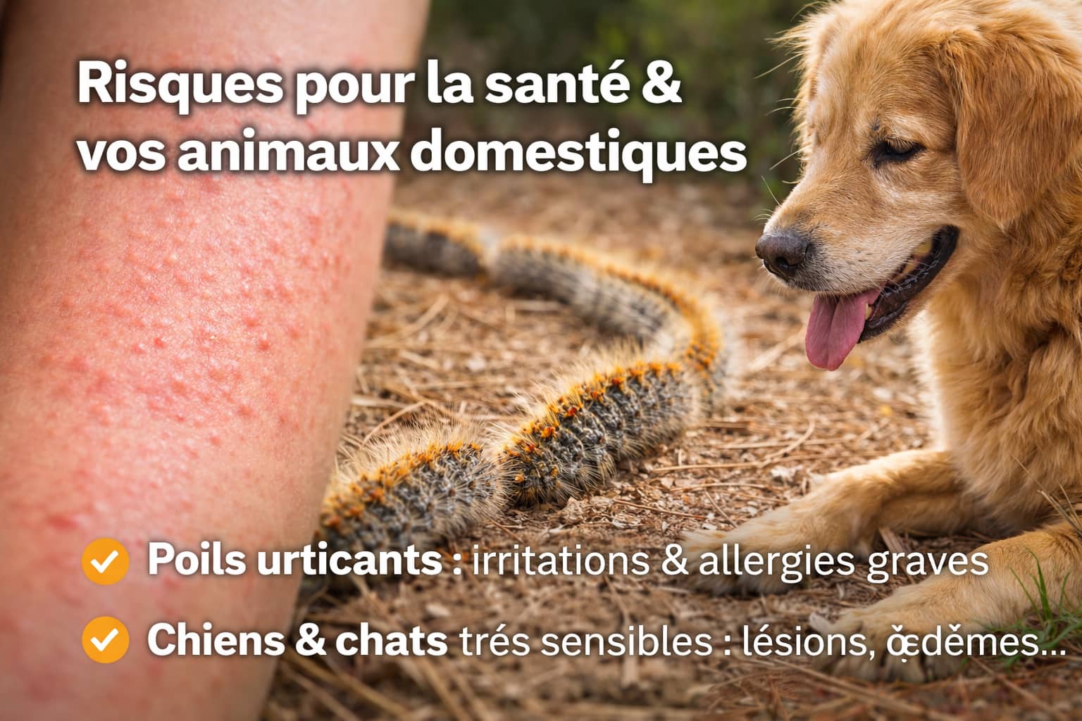 Risques des chenilles processionnaires pour la santé humaine et les animaux domestiques